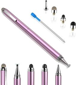 img 4 attached to Penyeah 4-in-1 Stylus for iPad - High Sensitivity and Precision Touch Screen Stylus with Disc, Rubber, and Fiber Tips - Pinky Gold