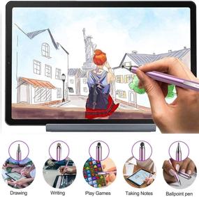 img 3 attached to Penyeah 4-in-1 Stylus for iPad - High Sensitivity and Precision Touch Screen Stylus with Disc, Rubber, and Fiber Tips - Pinky Gold