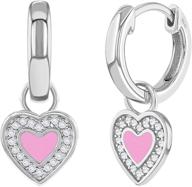 💎 elegant & enchanting: 925 sterling silver heart dangle hoop earrings for young girls & pre-teens - exceptional girls' jewelry collection logo