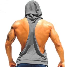 img 3 attached to 💪 ZUEVI Men's Sleeveless Hoodies for Bodybuilding, Gym, and Muscle Building - Stringer Tank Tops