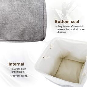 img 1 attached to 📦 Libeder Cube Storage Bins - 3 Pack Fabric Storage Baskets, Foldable 13 Inch Organizer Boxes with Rope Handles for Closet Shelf, Nursery, Home - Grey & White