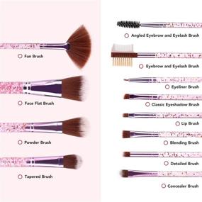 img 3 attached to 💄 Jornarshar Makeup Brush Set: 12 Brushes, 1 Cleaner, and Case - Ideal for Foundation, Powder, Concealers, Eyeshadow, Liquid, Cream Blush - Professional Cosmetic Brushes