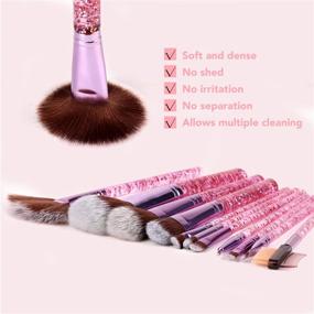 img 2 attached to 💄 Jornarshar Makeup Brush Set: 12 Brushes, 1 Cleaner, and Case - Ideal for Foundation, Powder, Concealers, Eyeshadow, Liquid, Cream Blush - Professional Cosmetic Brushes