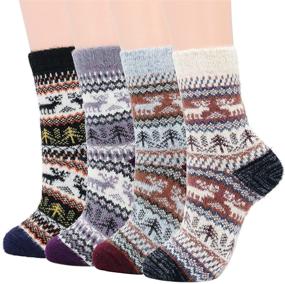 img 4 attached to 🧦 Warm Wool Socks for Men | Soft & Cozy Fall/Winter Sports Socks | Cashmere Athletic Crew Socks