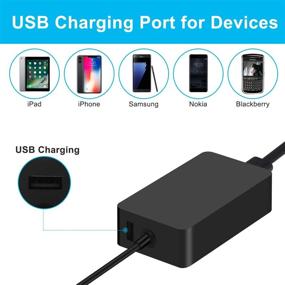 img 1 attached to Surface Book 2 Charger - Compatible with Surface Pro 6, 5, 4, 3 - Power Adapter, 102W for Microsoft Surface Laptop 15, 13-inch Book A1798 1798 - Includes 5V 2A USB Port