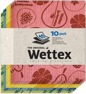 🧼 10-pack original wettex swedish dishcloths - super absorbent dish rag hand towel for kitchen cleaning and dishwashing. reusable, odor-free, eco-friendly sponge replacement logo