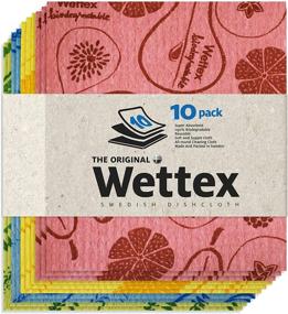 img 4 attached to 🧼 10-Pack Original Wettex Swedish Dishcloths - Super Absorbent Dish Rag Hand Towel for Kitchen Cleaning and Dishwashing. Reusable, Odor-free, Eco-Friendly Sponge Replacement