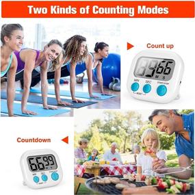 img 2 attached to ⏰ 2 Pack White Kitchen Timers – Loud Alarm Magnetic Digital Timers for Cooking, Enhanced Silent Classroom Timer for Kids with Back Stand and Battery Included