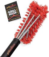 🔥 grillaholics essentials nylon grill brush: bristle-free alternative with nylon cold scrub technology for thorough grate cleaning and lifetime manufacturer's warranty logo