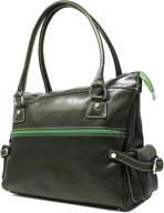 stylish small green handbag with zip pocket - floto luggage monticello logo