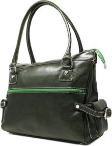 img 4 attached to Stylish Small Green Handbag with Zip Pocket - Floto Luggage Monticello