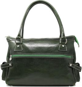 img 2 attached to Stylish Small Green Handbag with Zip Pocket - Floto Luggage Monticello