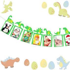 img 4 attached to 🦕 Dinosaur 12 Month Photo Banner - LaVenty Dinosaur Monthly Banner for First Birthday Celebration