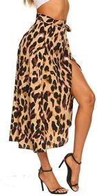 img 3 attached to 🐆 Leopard Cover Skirts Swimwear: Brighten Up Your Summer Wardrobe with This Yellow Women's Clothing