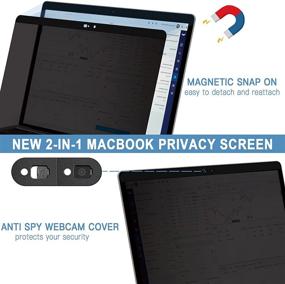 img 3 attached to 📷 Mamol 13 inch MacBook Pro and MacBook Air Magnetic Privacy Screen Protector - Anti-Glare Laptop Privacy Filter with Camera Cover Slide and Anti-Blue Light Protection