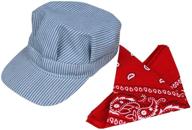 👒 youth size classic train engineer conductor's adjustable cap and bandana set for enhanced seo logo