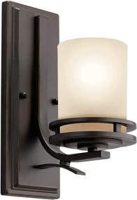 img 4 attached to 🔦 Kichler Hendrik 12" Wall Sconce: Classic Olde Bronze® Design with 1 Light and Light Umber Etched Glass