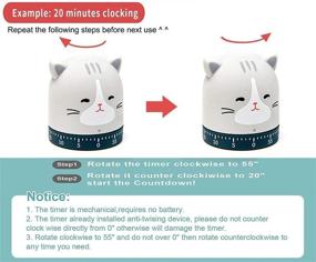 img 2 attached to Red Dollar 100% Mechanical Kitchen Timer - Christmas Holiday New Year 60-Minute Wind Up Dial 360° Rotating Kitten Countdown Egg Reminder, No Batteries Loud Ring - Cute Cooking Time Management (Cat)