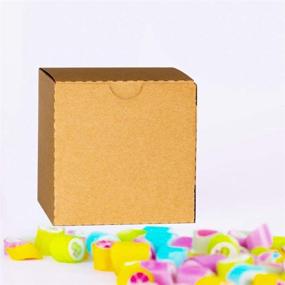 img 1 attached to 🎁 KAZIPA Small Gift Boxes Bulk 60 Pcs: Kraft Brown, 3x3x3 inch with Lids for Various Occasions and Gifts - Ideal for Cake, Cupcake, Cookie, Cardboard, Party Favor, Bridesmaid Proposal Boxes