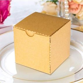img 2 attached to 🎁 KAZIPA Small Gift Boxes Bulk 60 Pcs: Kraft Brown, 3x3x3 inch with Lids for Various Occasions and Gifts - Ideal for Cake, Cupcake, Cookie, Cardboard, Party Favor, Bridesmaid Proposal Boxes