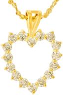 💎 lifetime jewelry: exquisite cubic zirconia open heart pendant necklace with 24k real gold plating logo