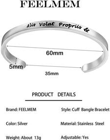 img 1 attached to 🎓 FEELMEM Alis Volat Propriis Cuff Bracelet - Empowering and Inspiring Graduation Jewelry Gift