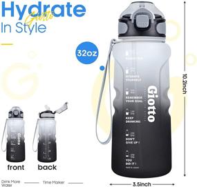 img 3 attached to 💧 Stay Hydrated in Style with the Giotto 32oz Motivational Water Bottle – Time Marker & Straw Included!