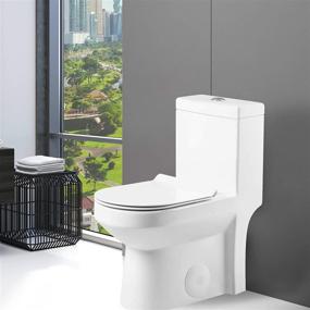 img 4 attached to Efficient and Modern: Fine Fixtures Dual Flush One Piece Toilet - A Complete Solution