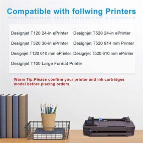 img 3 attached to 🖨️ HP CZ133A Miss Deer 711XL Black Ink Cartridge for DesignJet T120/T520 Printers, 3-Pack (80ml)