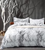 🛏️ nanko twin duvet cover set - white and black marble printed, 2 piece - 1000 tc luxury microfiber down comforter quilt cover with zipper closure, ties - modern style for men and women logo