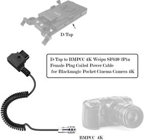 img 1 attached to 🔌 D-Tap to BMPCC 4K Weipu SF610 2Pin Female Plug Coiled Power Cable: Perfect Fit for Blackmagic Pocket Cinema Camera 4K