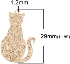 img 3 attached to 🐱 JGFinds Cat Copper Flower Stamped Charm Pendants - Pack of 20 (10 Silver Tone & 10 Gold Tone), 1 1/7 x 2/3 Inch, Customizable with Blank Back