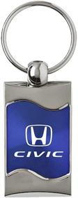 img 3 attached to 🔑 Honda Civic Blue Metal Key Ring with Spun Brushed Finish