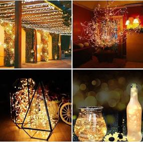 img 2 attached to 🔌 Koopower Fairy Lights - 32Ft 100 LEDs Waterproof Copper Wire String Lights - Firefly Lights Plug in with 31V Low Voltage Plug - Indoor Outdoor Christmas Decorative Patio Wedding Lighting - Warm White