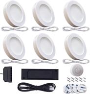 💡 efficient led under cabinet lighting hardwired 6 pack with wireless dimmer - etl listed, ideal for kitchen, wardrobe, pantry - easy highlight, recessed or surface mount - white логотип