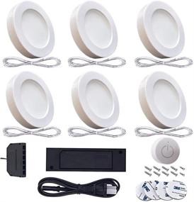 img 4 attached to 💡 Efficient LED Under Cabinet Lighting Hardwired 6 Pack with Wireless Dimmer - ETL Listed, Ideal for Kitchen, Wardrobe, Pantry - Easy Highlight, Recessed or Surface Mount - White