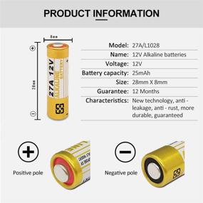 img 2 attached to 🔋 Long-lasting Power with 10pcs A27 27A 12V MN27A Alkaline Batteries