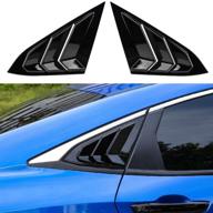 🔥 thenice glossy black rear side window louvers air vent scoop shades cover blinds for honda civic sedan 2016-2021- 10th gen racing style logo