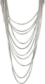 img 2 attached to 💎 LUX ACCESSORIES Multi-Chain Statement Necklace: Enhancing Your Style