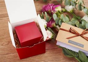 img 2 attached to 🎁 MESHA Red Gift Boxes 4x4x4 Square with Lid, 50 Pcs, Ideal for Bridesmaid & Groomsmen Proposal, Cupcakes, Birthdays, Parties, DIY Crafting