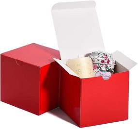 img 4 attached to 🎁 MESHA Red Gift Boxes 4x4x4 Square with Lid, 50 Pcs, Ideal for Bridesmaid & Groomsmen Proposal, Cupcakes, Birthdays, Parties, DIY Crafting