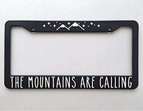 img 4 attached to 🏔️ Add Style with ClustersNN Bhartia Mountains are Calling Chrome License Plate Frame Stainless Metal Tag Holder 12" X 6