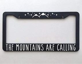 img 1 attached to 🏔️ Add Style with ClustersNN Bhartia Mountains are Calling Chrome License Plate Frame Stainless Metal Tag Holder 12" X 6