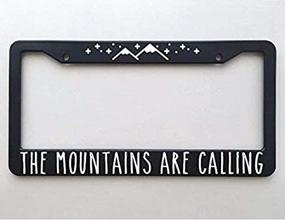 img 3 attached to 🏔️ Add Style with ClustersNN Bhartia Mountains are Calling Chrome License Plate Frame Stainless Metal Tag Holder 12" X 6