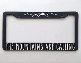 img 2 attached to 🏔️ Add Style with ClustersNN Bhartia Mountains are Calling Chrome License Plate Frame Stainless Metal Tag Holder 12" X 6