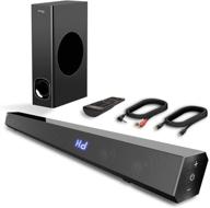 🔊 enhance your home theater experience with 120w 2.1 sound bar + subwoofer: 34 inch wall mountable speaker, hdmi/optical/aux/usb connectivity, adjustable bass, bluetooth 5.0 - perfect for tv logo