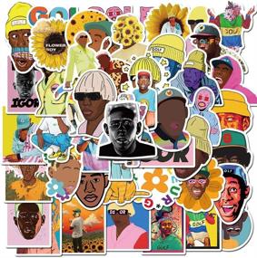 img 1 attached to Tyler The Creator Singer Stickers: Cool 🎵 Vinyl Decals for Your Waterbottle, Laptop & More!