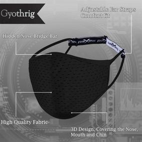 img 3 attached to 🏋️ Gyothrig 2 Pcs Reusable Sports 4 Layer Face Mask for Adult: Normal Size, Bearded Man Designer Breathable Washable Adjustable - Stay Protected in Style!