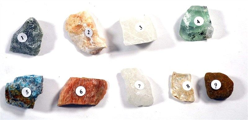 mohs hardness kit specimens measuring 로고