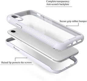 img 2 attached to 📱 CellEver Compatible with iPhone XR Case, Clear Full Body Heavy Duty Protective Case with Anti-Slip Transparent Cover for iPhone XR 6.1 inch - White (Includes 2X Glass Screen Protector)